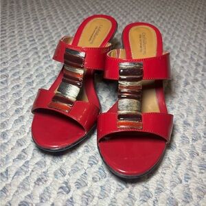 Y2K Red Women's Wedges With Stones